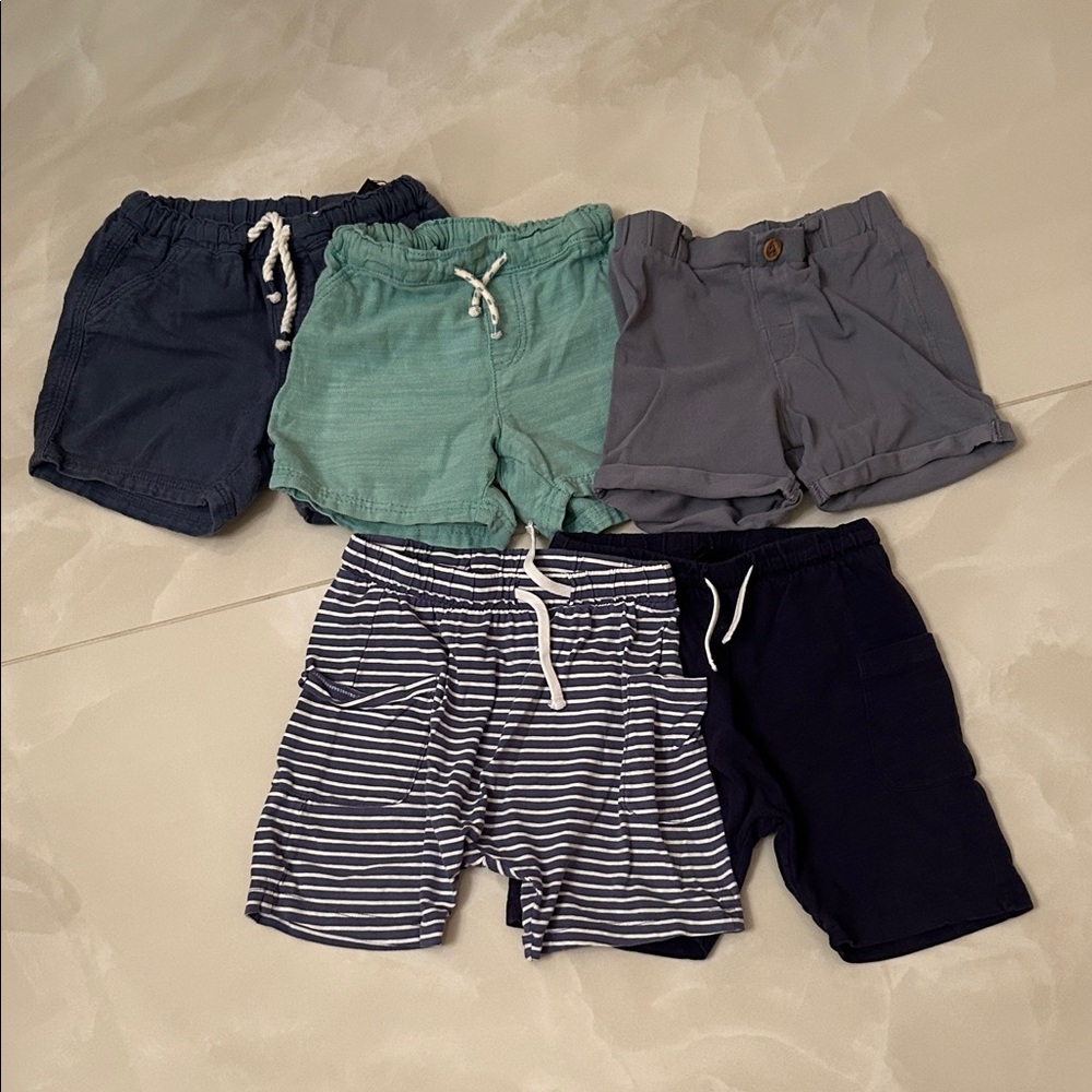 H&M Kids 5 Shorts Set - Navy, Teal, Blue, Striped